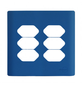 Placa p/ 6 Tomadas 4x4 -Novara Azul Fosco